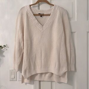 Express Deep V-Neck Oversized Tunic Sweater